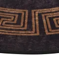 Tapis lavable antidérapant φ120 cm noir et doré