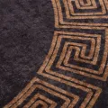 Tapis lavable antidérapant φ120 cm noir et doré