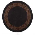 Tapis lavable antidérapant φ120 cm noir et doré