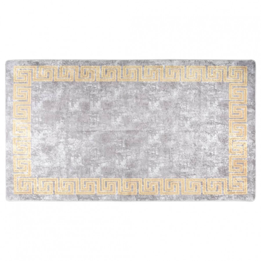 Tapis lavable antidérapant 190x300 cm gris