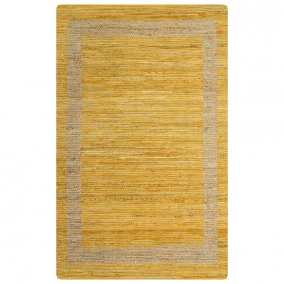 Tapis fait à la main jute jaune 120x180 cm