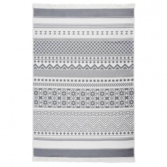 Tapis Gris et blanc 160x230 cm Coton