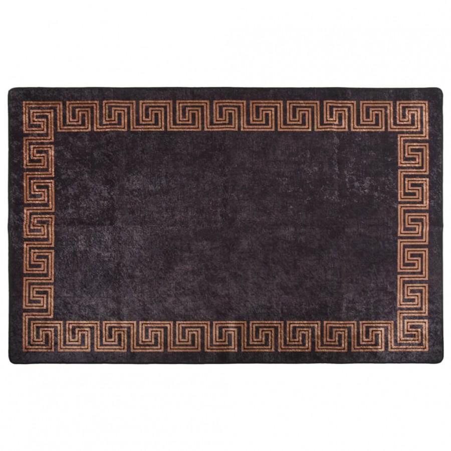 Tapis lavable antidérapant 160x230 cm noir et doré