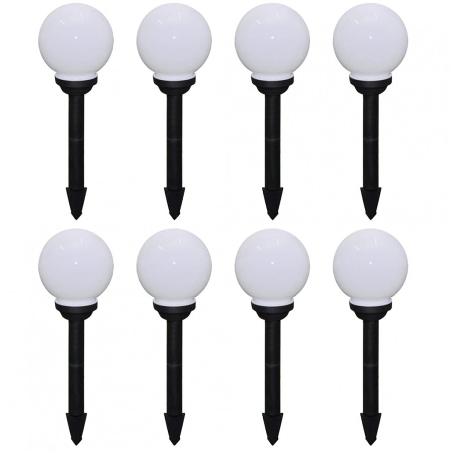 8 pcs Lampes d'allée d'extérieur à LED 15 cm et piquet au sol