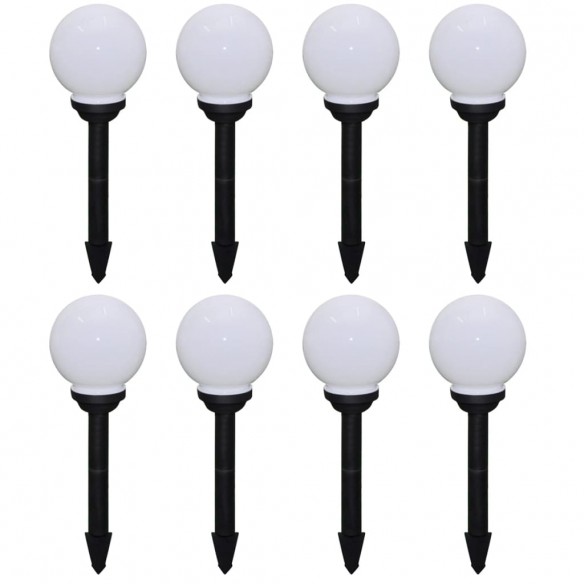 8 pcs Lampes d'allée d'extérieur à LED 15 cm et piquet au sol