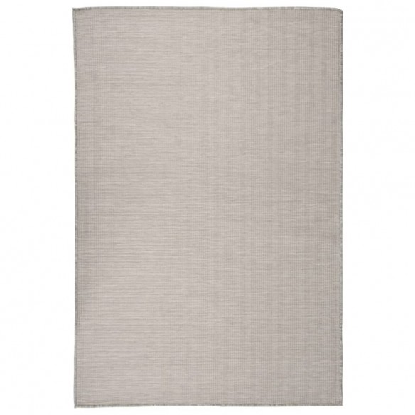 Tapis à tissage plat d'extérieur 120x170 cm Taupe