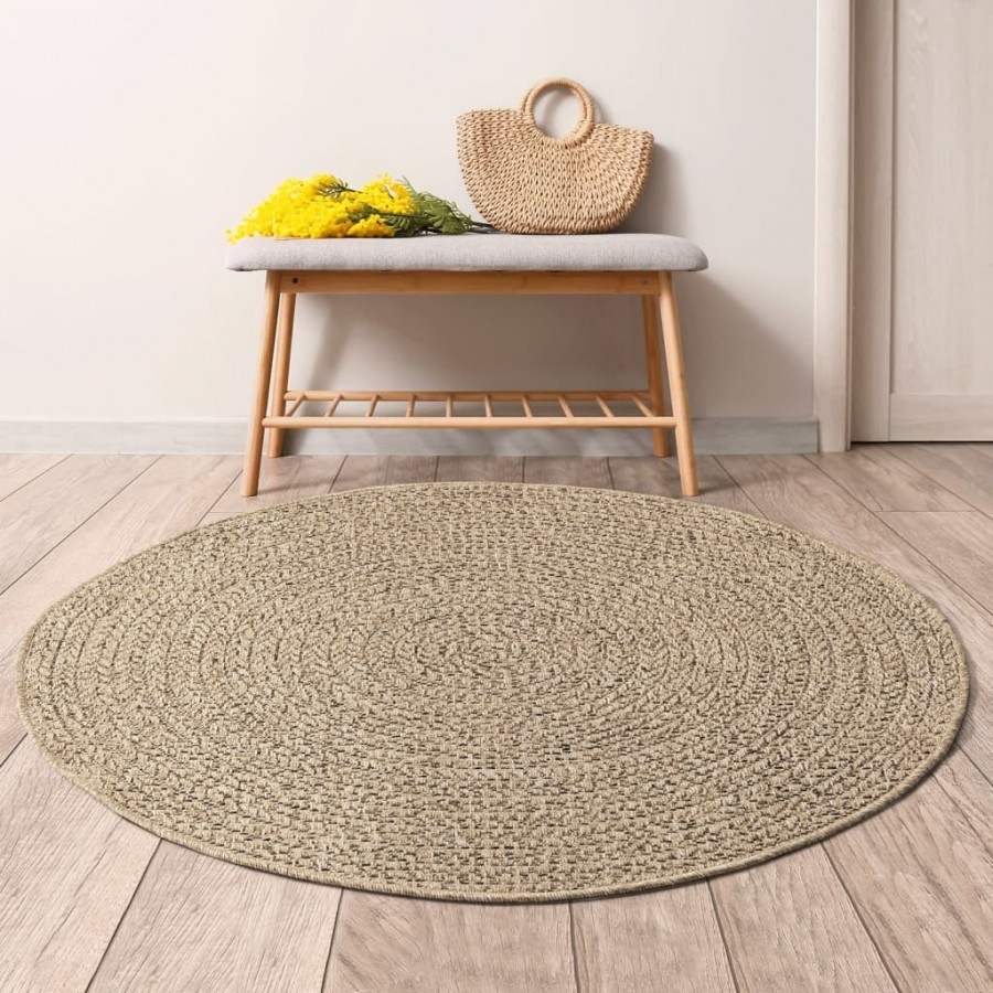 Tapis 90 cm aspect jute intérieur et extérieur