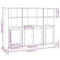 Buffets 3 pcs sonoma gris bois d'ingénierie