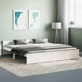 Cadre de lit Blanc Bois massif 180x200 cm Super King