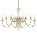 Lustre en métal blanc antique 8 x E14 ampoules