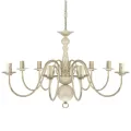 Lustre en métal blanc antique 8 x E14 ampoules