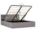 Cadre de lit à stockage hydraulique et LED taupe 120x200 cm