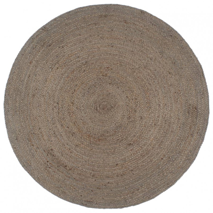 Tapis fait à la main Jute Rond 240 cm Gris