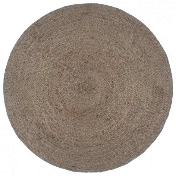 Tapis fait à la main Jute Rond 240 cm Gris