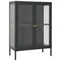 Buffet Anthracite 75x35x105 cm Acier et verre