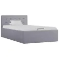 Cadre de lit à stockage hydraulique Gris clair Tissu 90x200 cm