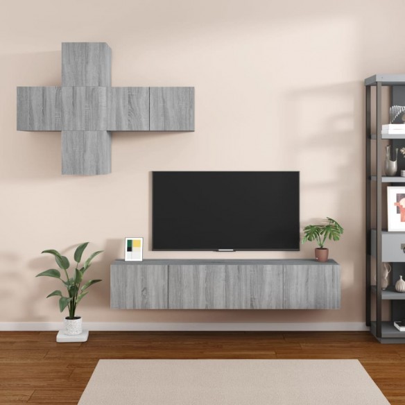 Ensemble de meubles TV 7 pcs Sonoma gris Bois d'ingénierie