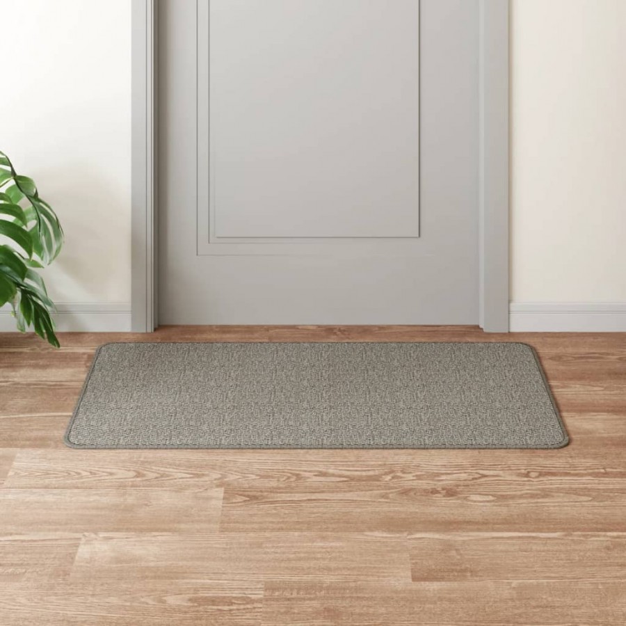 Tapis de couloir aspect sisal argenté 50x100 cm