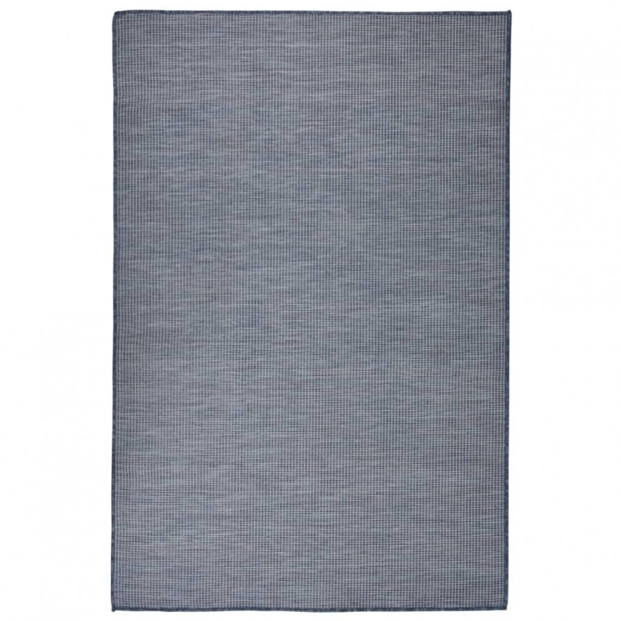 Tapis à tissage plat d'extérieur 120x170 cm Bleu