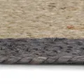 Tapis fait à la main Jute avec bord gris foncé 90 cm