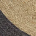 Tapis fait à la main Jute avec bord gris foncé 90 cm
