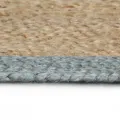 Tapis fait à la main Jute avec bord vert olive 150 cm