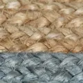 Tapis fait à la main Jute avec bord vert olive 150 cm