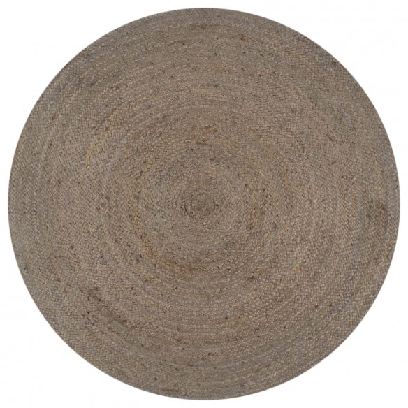 Tapis fait à la main Jute Rond 120 cm Gris