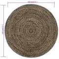Tapis fait à la main Jute Noir et naturel 120 cm