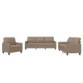 Ensemble de canapés 3 pcs avec coussins Cappuccino Similicuir