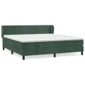cadre de lit et matelas Vert foncé 180x200cm Velours