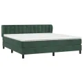 cadre de lit et matelas Vert foncé 180x200cm Velours