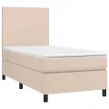 cadre de lit avec matelas et LED Cappuccino 90x190cm