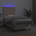 cadre de lit avec matelas et LED Cappuccino 90x190cm