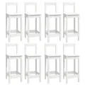 Ensemble de bar 9 pcs Blanc Bois de pin massif