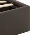 Cadre de lit à rangement avec LED gris similicuir 140x200 cm