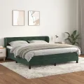 cadre de lit et matelas Vert foncé 180x200cm Velours