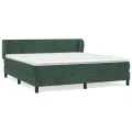 cadre de lit et matelas Vert foncé 180x200cm Velours