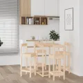Ensemble de bar 5 pcs Bois de pin massif