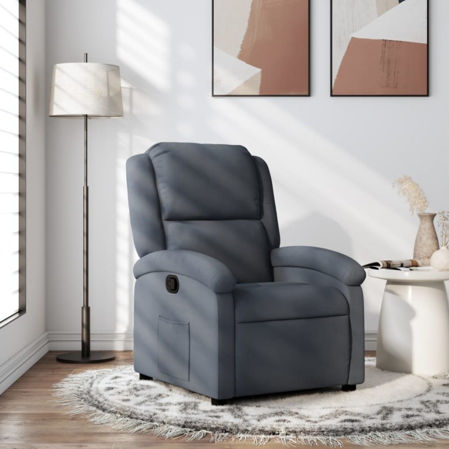 Fauteuil inclinable Gris foncé Velours