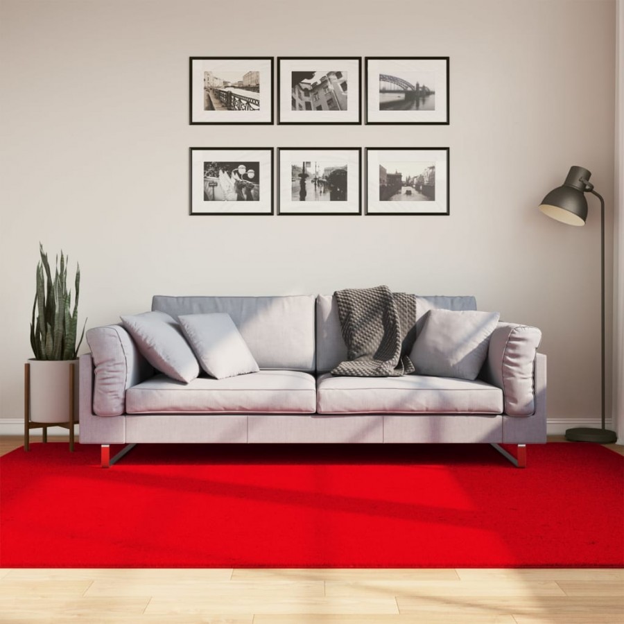 Tapis HUARTE à poils courts doux et lavable rouge 160x230 cm