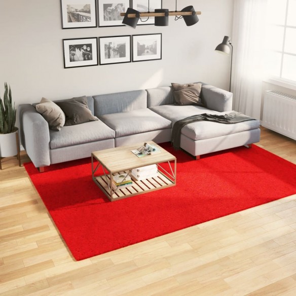 Tapis HUARTE à poils courts doux et lavable rouge 200x280 cm