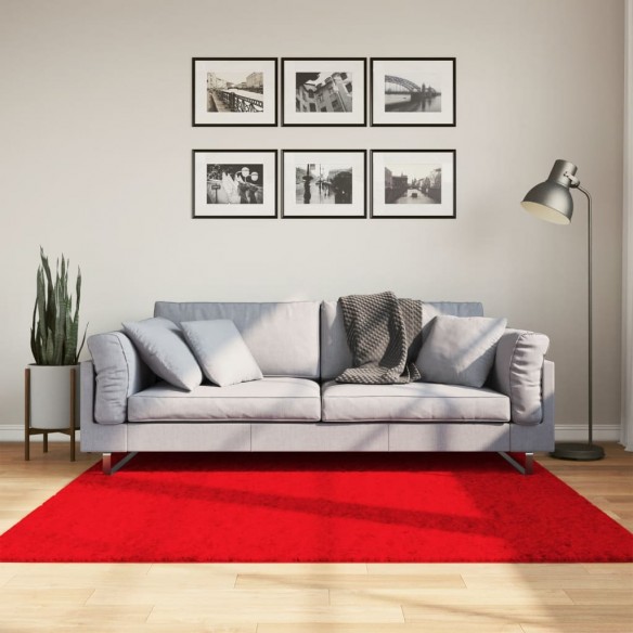 Tapis OVIEDO à poils courts rouge 160x160 cm