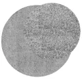 Tapis shaggy PAMPLONA poils longs moderne gris Ø 100 cm