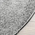 Tapis shaggy PAMPLONA poils longs moderne gris Ø 100 cm
