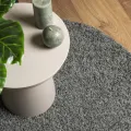 Tapis shaggy PAMPLONA poils longs moderne vert Ø 80 cm