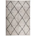 Tapis shaggy à poils longs moderne beige anthracite 140x200 cm