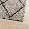 Tapis shaggy à poils longs moderne beige anthracite 140x200 cm