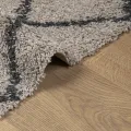 Tapis shaggy à poils longs moderne beige anthracite 140x200 cm