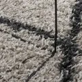 Tapis shaggy à poils longs moderne beige anthracite 140x200 cm